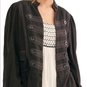 Black Free people Ariana military denim jacket